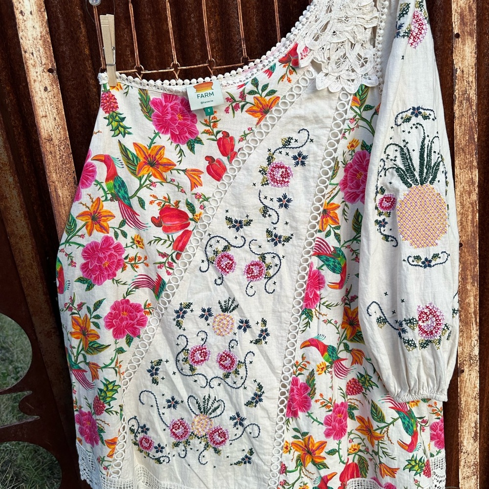 Floral One-Shoulder Dress with Lace Detail